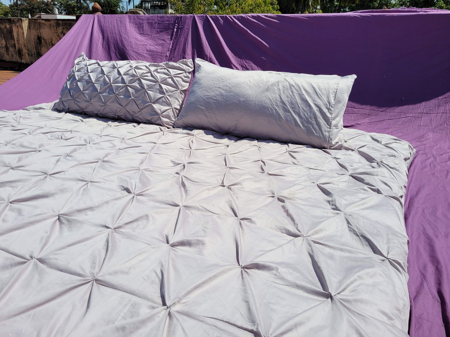 Pintuck Style Duvet Cover + Duvet Combo, 400TC Egyptian Cotton Sateen