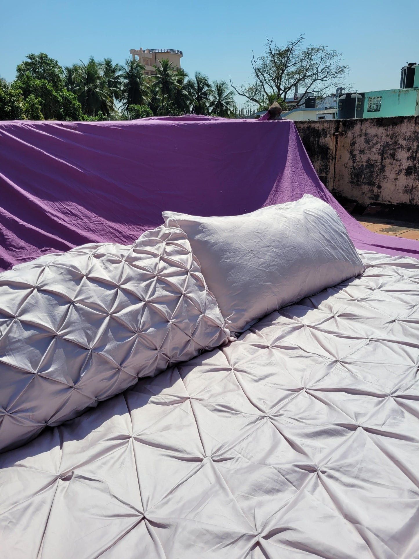 Pintuck Style Duvet Cover + Duvet Combo, 400TC Egyptian Cotton Sateen