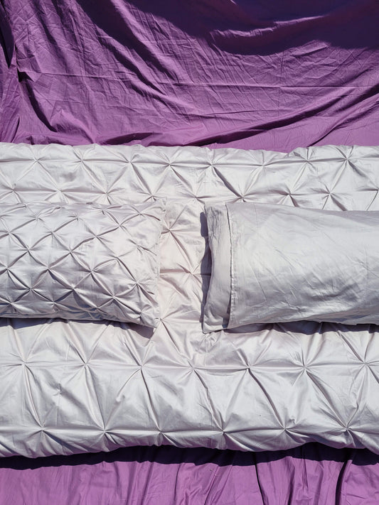 Pintuck Style Duvet Cover Ultimate Bed in a Box, 400TC Egyptian Cotton Sateen